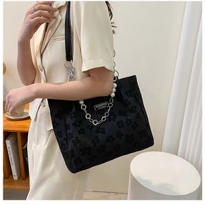 HBP Womens bag large capacity lady handbag women fashion cross body purses pearl ring tote Canvas pu bags10