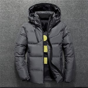 Piumino da uomo Parka Anatra bianca Giacca da uomo Inverno caldo tinta unita Cappotti con cappuccio Parka spesso Giacche da uomo Cappotto da esterno 220919