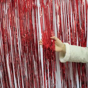 Party Decoration 100x200cm Curtain Glossy Uniform Color Aluminium Adhesive Fringe For