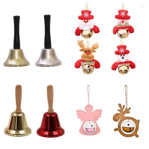 Articoli per feste Campanella natalizia Babbo Natale Jingle Bells Gold Silver School Handbell Restaurant Call Service Decorazione natalizia