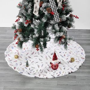 クリスマスの装飾白い綿毛の木スカート青銅色のカラフルな羽のお祝いギフト年パーティー装飾エプロン