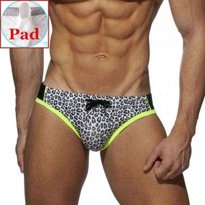 Men's Swimwear Push Up Men's Swimming Briefs Sexy Swimwear Beach Shorts Desmiit Swimwear Man Gay Swimsuit Leopard Swimsuit 2022 J220913