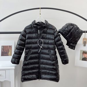 Kindermäntel Kind Designer Daunenmantel Babykleidung Mit Kapuze Dicke Warme Oberbekleidung Fasion Mädchen Junge Mädchen Designer Lange A-förmige Reißverschlussjacken