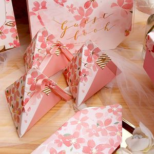 Presentf￶rpackning 50st/mycket europeisk stil Cherry Bronzing Wedding Product Box Baby Shower Candy Birthday Packaging Boxes