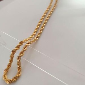Pendant Necklaces Mens k Yellow Solid Fine Gold Real FINISH Diamond Cut Twisted Rope Chain XP Jewelry Fancy Original Picture Thick mm
