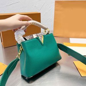 Mini Tote Çanta Serpantin Crossbody El Çantaları Flap Omuz Dükkanı Çantaları Üst Sap Çantalar Moda Mektubu Donanım Kalitesi Orijinal Deri Çıkarılabilir Geniş Strap Pouch