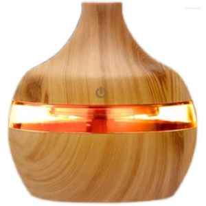 Fragrance Lamps Wood Grain Household Humidifier 5v Colorful Luminous Aroma Diffuser Usb 300ml Car