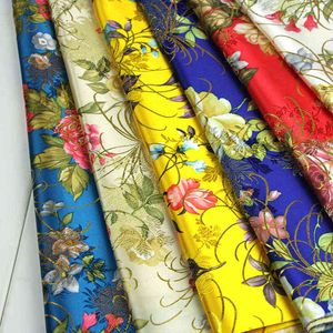 Fleurs De Pivoine En Tissu achat en gros de Tissu pivoine fleurs en polyester Brocade en satin tissu pour coudre robes de vêtements hemfu kimono x07m J220909