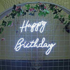 Party Supplies Neon Light Custom Happy Birthday Sign Led 18st Decor Name For Home Baby Shower Banner Bar Wall Hanging Acrylic Flexible 3D