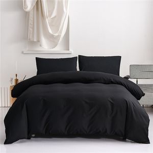 Bedding sets MIDSUM Pure Color Sets Single Double Full Size Skin Friendly Fabric Black Duvet Cover Set For Dormitory Household 220919