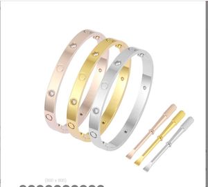 Screw Bracelet Designer Bracelets Luxury Jewelry Women Bangle Classic Titanium Steel Alloy Gold-Plated Craft Colors Gold/Silver/Rose Never Fadere de