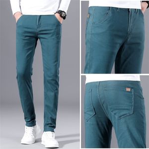 Men's Jeans Trousers Spring Autumn Casual Pants Sports Slimming Straight Tube Small Leg 28-38 Men 220920