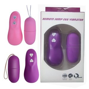 Skönhetsartiklar Trådlös fjärrkontroll Vibrator 68 Olika frekvens Lysande Jumping Egg Bullet Magic Eggs Pocket Vibration Massager