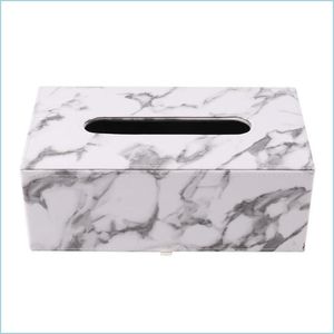 Tissue Boxes Napkins Marble Pattern Jewelry El Paper Box Business Office Dining Room Living Creative Leather Drop Delivery 2021 Home Dhvrn