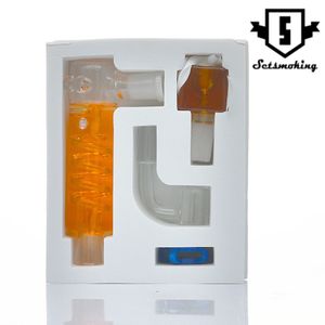 NC smoking 14mm Glycerin Chiller Dual Kit Una ciotola con olio congelabile 14mm banger maschio al quarzo giunto trasparente clip in plastica Scatola individuale Dab Rig SKGA1952-id