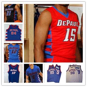 WSKT nosi niestandardową koszykówkę College DePaul Blue Demons Jerseys Jalen Terry Courvoisier McCauley Yor Anei Javon Freeman-Liberty David Jones Brand