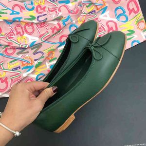 Chanells S Channelshoes Leather Chanelity Channel Flats Ballet Dress Loafers Casual Women Hoes Ladies Shoes Bling Silving Round Toe Glossy Ballerina大サイズ