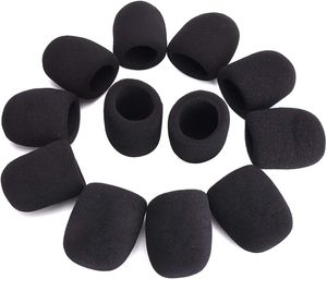 12 Pack Black Microphone Cover Handheld Stage Microphone Windcreen Sponge Cover Lämplig för Karaoke DJ Dance Ball Conference Room Nyhetsintervjuer