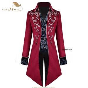 Jaquetas masculinas SISHION Medieval Traje Vitoriano Smoking Gentlema Fraque Gótico Steampunk Trench VD1735 Vintage Frock Outfit Coat para 220920