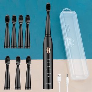 Toothbrush Powerful Ultrasonic Sonic Electric USB Rechargeable Tooth Brush Adult Electronic Washable Whitening Teeth 220921