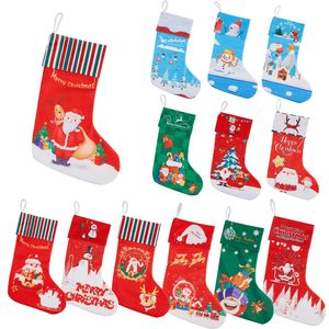 Christmas Decorations socks Children's Xmas gift bag Cartoon Printed Christmas-stocking kids Christmas-Day decoration T9I002091