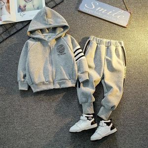 Set di vestiti per ragazzi Giacca con cappuccio casual Giacca a maniche lunghe Pantalone Abbigliamento Tuta sportiva Completi per bambini Tuta 2 pezzi