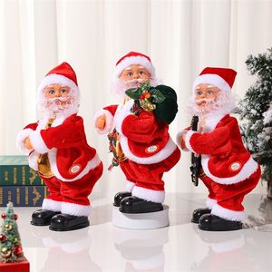 Decorações de natal Prisplos elétricos Shake Santa Christmas Doll Rocking Ornaments Natal Presentes de Natal Decoração de Casa Naviada Noel ano 2023 220921