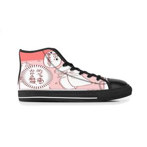 M￤n anpassade designskor duk sneakers handm￥lade kvinnor rosa mode high cuttr￤nare