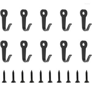 Hooks 5/10 Pack Wall With Screws Alloy Hanging Single Hook Bathroom Coat Clothes Hanger Black Home Kitchen Accessories