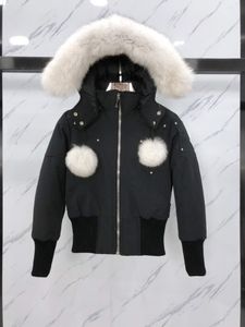Womens Winter Jacket Short Puffer Coat Black Parka Doudoune Femme Natural Fox Big Fur Collar Thick Outerwear Warm Fashion Solid Casual Female Clothing