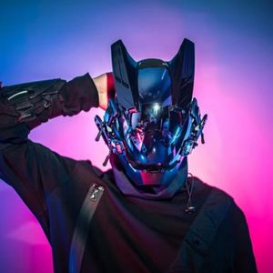 Parti Maskeleri Cyberpunk Maske Kişiselleştirilmiş Cosplay Mekanik Sci Fi Dişli Cadılar Bayramı Müzik Festivali Aksesuarları 220920