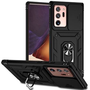 Şok geçirmez Zırh Kılıfları Kickstand Slayt Kamera Kapağı Samsung S22 Ultra 5G Case S22 Plus/S21/S20 FE/S21 Not 20 Ultra S10