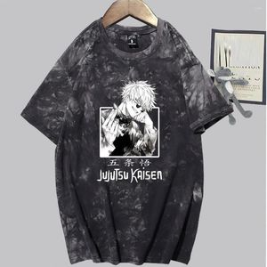 メンズTシャツ柔術kaisen satoru gojo tシャツファッションショートスリーブo-neckカジュアルタイディエアニメシャツ