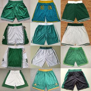 2022-23 Novo basquete Jayson Brown Tatum Shorts Clássico Green Bird Garnett Rondo Allen Pierce Hip Pop Pant Zipper Sweatpants Smart Horford Brogdon Williams Short