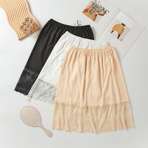 Women's Sleepwear Women Skirt Extender Knee Lace Slip Hollow A-Line Half Extenders Lady Casual Underskirt Petticoat