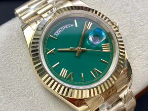 Mechanical Mens Classic Prototype Caliber 8285 Self-Winding 41mm Literal Green Sapphire Mirror Master de luxe Yellow Gold XF65U