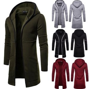 Männer Jacken Stil Männer Strickjacke Warme Graben Herbst Winter Mantel Mode Lange Mantel Casual Solide Outwear 220920