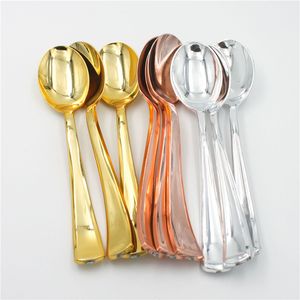 Gold Plastic Cutlery Disposable Silverware Disposable Dinnerware Knife And Fork Spoon Birthday Tableware