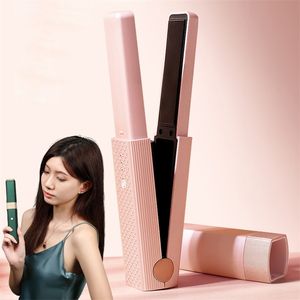 Hair Straighteners Curling Iron Mini USB Recharge Wireless Ceramic Styling Tool Curler Flat Dry 220921