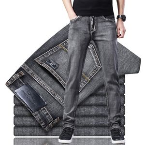 Jeans da uomo Uomo Stretch Regular Fit Business Casual Stile classico Moda Pantaloni in denim Pantaloni da uomo neri blu grigi 220920