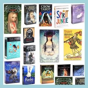 Gry karciane Tarot Deck Cards Fortune Golden Telling Zabawki do gier Art Nouveau Zielona czarownica Celtic Thelma Steampunk Board Sprzedaż hurtowa Drop Dhvnp