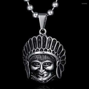Anhänger Halsketten Mode Edelstahl Indianer Halskette Religiöser handgemachter Statement-Schmuck für Männer