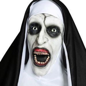 Maski imprezowe horror zakonnica cosplay valak hełm lateksowy kostiumy Halloweenowe przerażające maski kostiumowe rekwizyty Spook House Supplies 220920