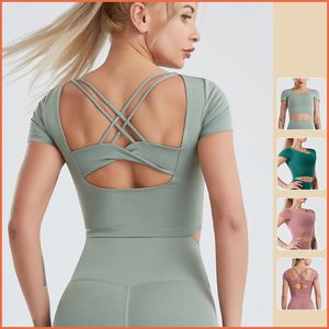 Fashion Yoga Fitness Crop Tops футболка для женщин в спортзале Quick Dry Run Sport