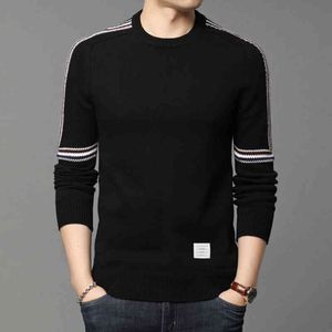 Mens Pullovers Brand Tb Thom Sweaters Boys O-neck Striped Clothing Cotton Casual Coat Street Fashion