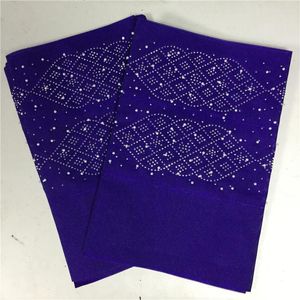 Tessuto per abbigliamento Grande vendita Moda Aso Oke Copricapo africano Gele Wrapper con pietre di Dubai 2 pz/set Molti colori disponibili 30