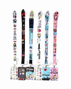 Mobiltelefonband charms sjuksk￶terska referensh￥llare japansk anime cosplay tecknad hals rem lanyards id m￤rke kort nyckelchain whollesale #08