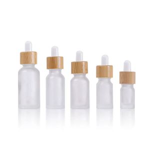 5ml 10ml 15ml 20ml 30ml 50ml 100ml Bamboo and wood circle frosted dropper empty bottle for essential oil skin care stock solution dispensing small sample bottle