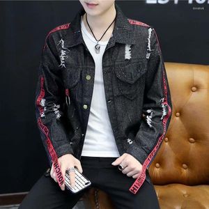 Herrenjacken Großhandel Lose Jacke Koreanische Herbst Und Winter Straße Trend Band Denim Student Hip Hop Stil Teenager Mantel Männer