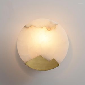 Wall Lamps Circular Marble El Aisle Led Lamp Sconce Living Room Bedroom Lights Indoor Decoration E14 Bulb Nordic